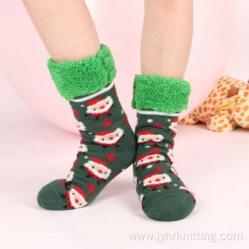 Customized Non-slip Sherpa-lined Winter Slipper Socks